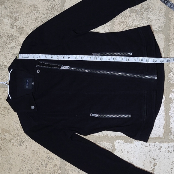 Liverpool Jeans Moto Asymmetric Zip Black Jacket Size Small - Picture 4 of 14